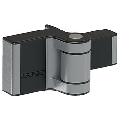 Gonds de portail Puma à visser fixation Quick-Fix coffre en aluminium thermolaqué coloris alu réglable sur 2 dimensions