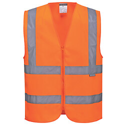 Gilet haute visibilité orange EN20471 avec ZIP ref. C375 taille XXL