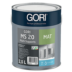 Peinture primaire et impression multi-supports acrylique GORI MS 20 blanc mat velouté bidon 2,5l