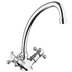 Mélangeur évier bec mobile col cygne Tiffany chrome
