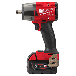 Boulonneuse à choc mid torque FUEL, carré 1/2'', 18V avec fixation O'ring - HD Box avec 2 batteries M18 5Ah et chargeur M12 18FC