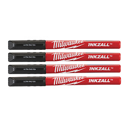 Set de 4 stylos à pointe ultra fine noirs