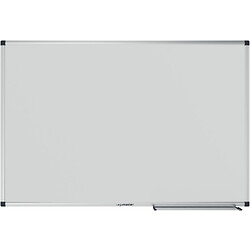 Tableau blanc mural UNITE surface magnétique acier laqué blanc cadre en aluminium porte marqueurs inclus H90 x L180 cm