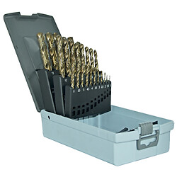 Coffret 25 forets métaux court HSS cobalt 5% queue cylindrique Frioul inox