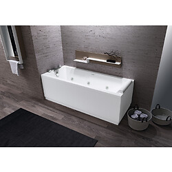 Baignoire Calos 2.0 Hydro Plus avec chassis 150x70cm desinfection vidage auto. blanc brillant 1 tablier blanc wood