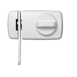 Verrou 7030 avec bouton et entrebailleur, finition blanc