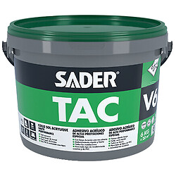 Colle sol acrylique hautes performances SADER TAC V6 pour revêtements de sols PVC et moquettes sans solvant bidon 6kg