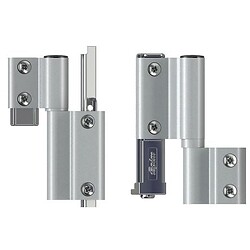 Paire de paumelles réversibles pour semi-fixe Galicube 150 kg profils gorge euro.finition gris anthracite RAL 7016 mat