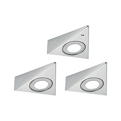 Kit 3 panneaux LED Trias pour meubles avec détecteur de mouvement 4000K, acier