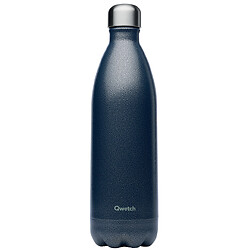 Bouteille isotherme double paroi Roc Qwetch, coloris bleu, contenance 1 litre