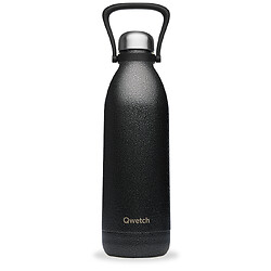 Bouteille isotherme double paroi Titan Roc Qwetch, coloris noir, contenance 1,5 litre