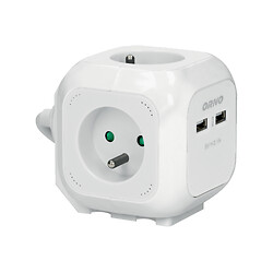 Bloc 4 prises Kubiq, 220/240V + 2xUSB câble 1,4m