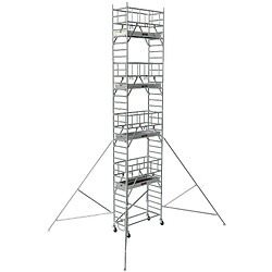 Échafaudage roulant aluminium Néolium 200 Box, hauteur de travail 12 m, 5 planchers