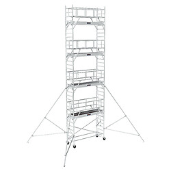 Échafaudage roulant aluminium Néolium 250 Box, hauteur de travail 10 m, 4 planchers