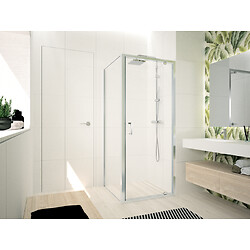 Porte de douche Ocean G (Ext. 78-84 cm) avec verre transparent et profilés silver