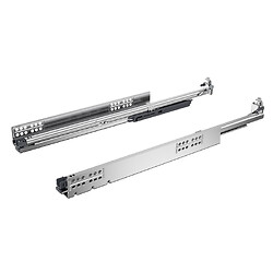 Coulisses à billes Quadro V6 5D avec amortissement Silent System - charge 30 kg - Sortie totale - Longueur 600 mm