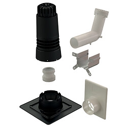 Kit Condensation gaz et fioul Renolux C 2 en 1 diamètre 80/125 mm avec terminal vertical et solin noir