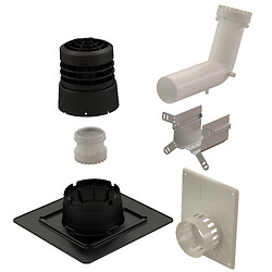 Kit Condensation 2 en 1 B22p-B23p Chemilux Ø 80/125-80 mm noir pour installation en entrée murale ou plafond