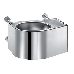 Lave-mains antivandalisme DUO S TC L mural sans trou robinetterie Inox 304 satiné, gauche