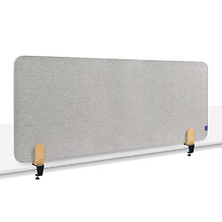 Séparateur de bureau acoustique ELEMENTS à pinces - 60 x 160 cm - Gris clair