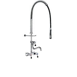 Mélangeur mural avec douchette à diffuseur, avec robinet de puisage bec tube orientable, noir