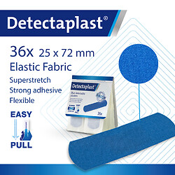 5 recharges de 36 pansements bleus 25 x 72 mm en tissu élastique