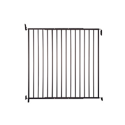Barrière pivotante haute exterieur Kenny pour animaux, largeur d'ouverture 870 à 1530 mm, en métal noir