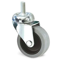 Roulette C-322 pivotante - Fixation à tige filetée M10x25 - Moyeu lisse - Caoutchouc gris - ∅ 40 mm - charge 15 kg