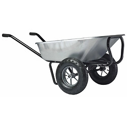 Brouette 160 litres galvanisée avec 2 roues gonflées Expert Twin