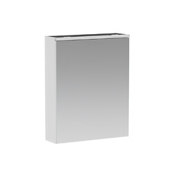 Armoire de toilette 1 porte gauche reflet miroir - bandeau LED et prise électrique - L 600 mm x H 750 mm x P 200 mm