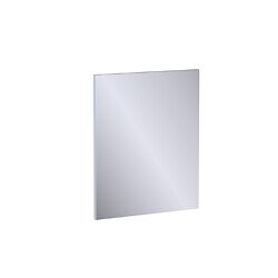 Miroir salle de bain rectangulaire Odyssée - longueur 600 mm x hauteur 700 mm - mélaminé à chant Inox