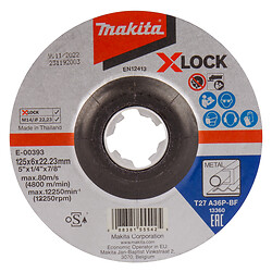 Meule à ébarber X-Lock pour meuleuses, diamètre 125 mm, épaisseur 6 mm, alésage 22, 23 mm
