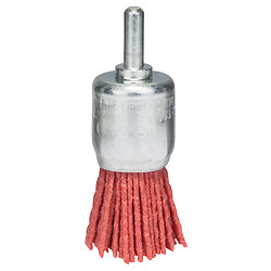 Brosse pinceau pour perceuses à fils nylon et abrasif corindon K80 - diamètre 25 mm