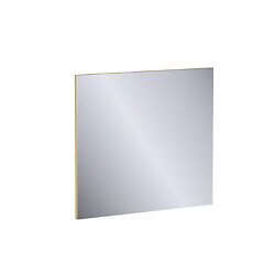 Miroir salle de bain rectangulaire Odyssée - longueur 800 mm x hauteur 700 mm - mélaminé à chant doré