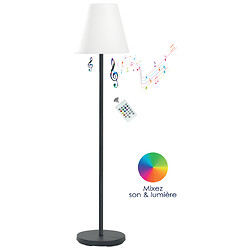 Luminaire sur pied solaire RGB avec haut-parleur bluetooth télécommandé