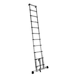 Échelle télescopique aluminium anodisé 11 échelons (3,20 m) avec barre stabilisatrice