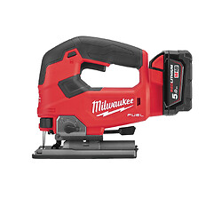 Scie sauteuse sans fil 18V M18 FUEL à poignée étrier avec 2 batteries 5 AH, chargeur et HD Box - M18 FJS-502X