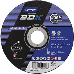 Disques à tronçonner plat BDX métal 125x1.6x22.23mm boîte de 25