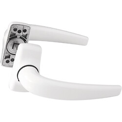 Béquilles doubles en alu moulé ressort rappel embase zamak nickelé carré 8mm sécable 39/80mm blanc 9010 conditionemt 160