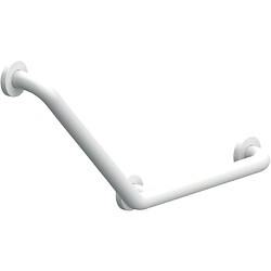 Barre d'appui coudée 135° droite 3 points inox Bailleron II Ø 32 mm blanche