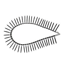 Vis plaque de plâtre sur bande tête trompette Phillips acier phosphaté noir Ouessant II, Ø3,5x25mm, 20 bandes de 50 vis