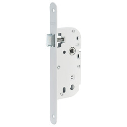 Serrure à larder petit coffre axe 40 EA 70 têtière bouts ronds blanc 230 x 20 mm bec-de-cane main gauche S1-04