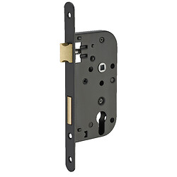 Serrures à larder monopoint axe 50 EA 70 têtière bouts ronds noir 230x20 à cylindre main droite S1-05 carton 25