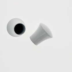 2 Embouts pommeau lisse, diamètre 20 mm, blanc mat