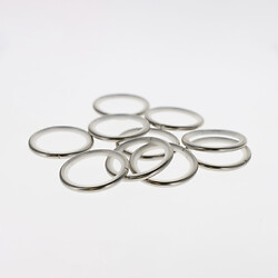 Lot de 10 anneaux à insert, diamètre 42 x 35 mm, nickelé mat