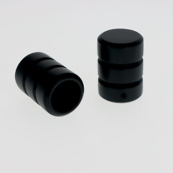 2 Embouts cylindre 2 stries, diamètre 20 mm, noir mat