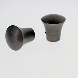2 Embouts pommeau lisse, diamètre 20 mm, carbone