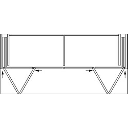 Kit Folding Concepta III 4 portes de 25 kg système Push sens gauche/droite finition aluminium anodisé