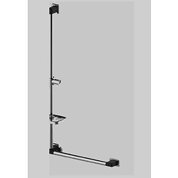 Barre de douche en L Rugao noir 1200x450 mm