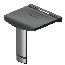 Siège de douche rabattable Onyx avec pied ajustable Noir
